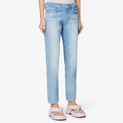 Light Blue Washed Le Garcon Straight Stretch Jeans