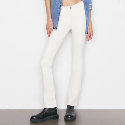White Le Mini Boot Cut Stretch Jeans