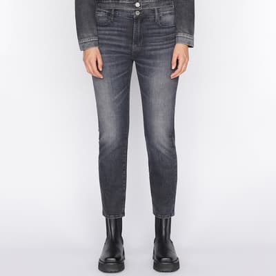 Grey Le High Straight Stretch Jeans