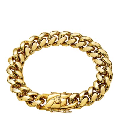 18K Gold Wide Thick Chain Link Bracelet