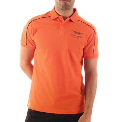 Orange Amr Small Logo Cotton Polo Shirt