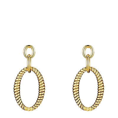 18K Gold Textured Drop Earrings