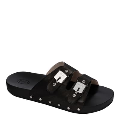 Black Pescura Double Strap Sandals