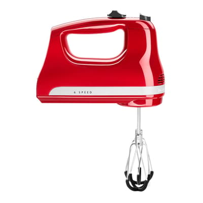 Red Hand Mixer 6 Speed with Flex Edge Beaters