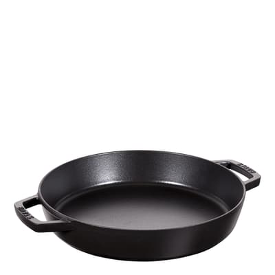 Black Round Cast Paella Pan, 34cm
