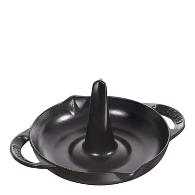 Black Round Cast Iron Roaster, 24cm