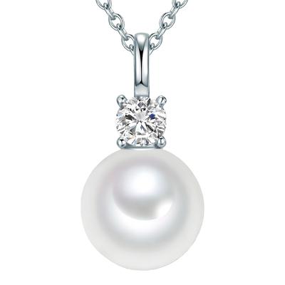 Silver Drop Pearl Pendant Necklace