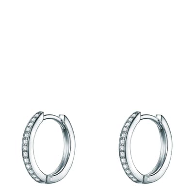 Silver Zirconia Hoop Earrings