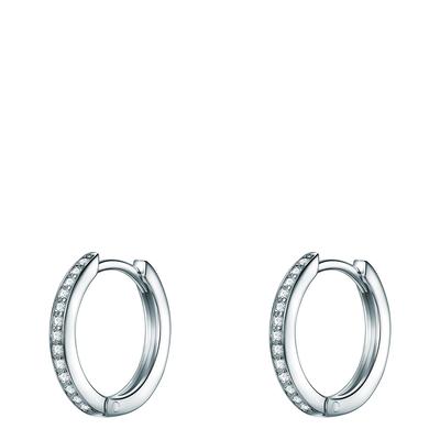 Silver Zirconia Hoop Earrings