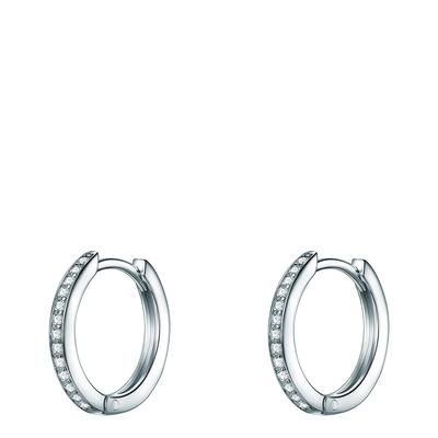 Silver Zirconia Hoop Earrings