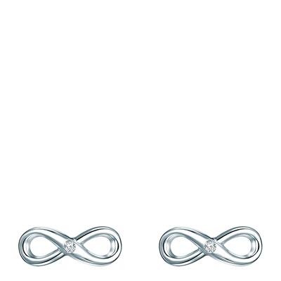 Silver Infinity Pendant Stud Earrings