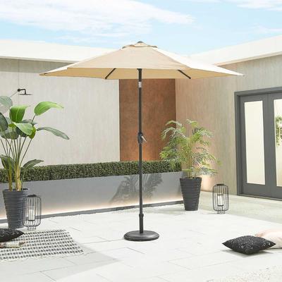 Antigua Grey Frame Aluminium Parasol 2.7m Round, Beige