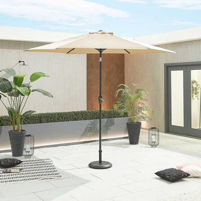 Antigua Grey Frame Aluminium Parasol 3m Round, Beige