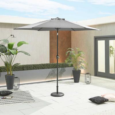 Antigua Grey Frame Aluminium Parasol 3m Round Grey