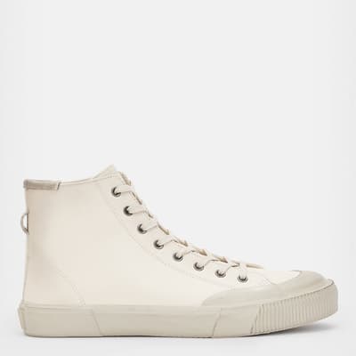 Chalk White Dumont Leather High Top Trainers