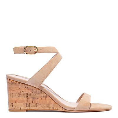 Beige Sandalwood Avenue Wedge Sandals