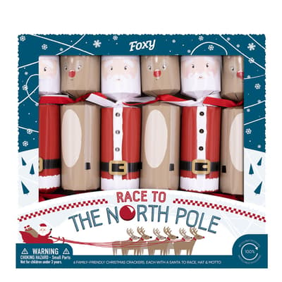 Set of 6 Race to the North Pole Crackers