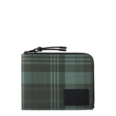 Mulberry Green Printed Zipped Tech Pouch 