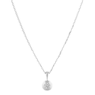 White Gold 'Bombe' Diamond Pendant Necklace