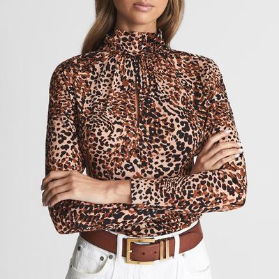 Brown Serena Animal Print Top