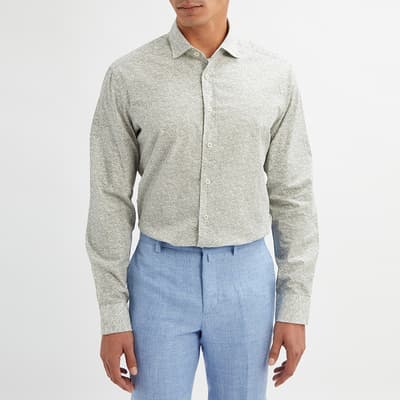 Grey Printed Cotton Shirt