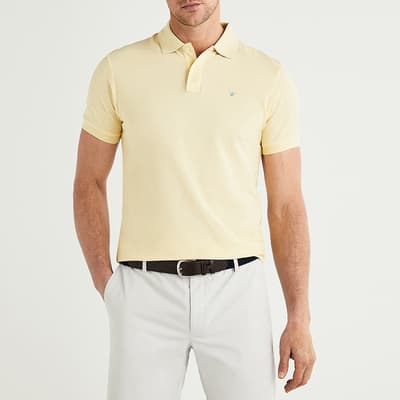 Yellow Slim Cotton Polo Shirt