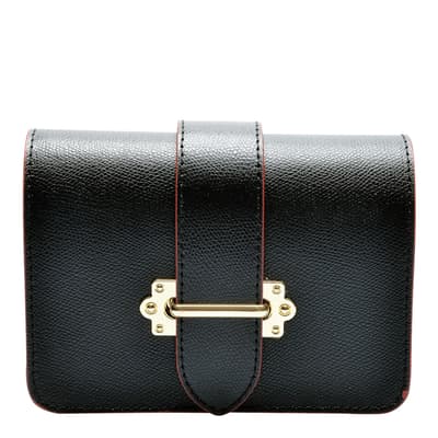 Black Italian Leather Waist Bag