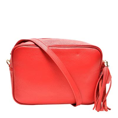 Red Italian Leather Shoulder Bag