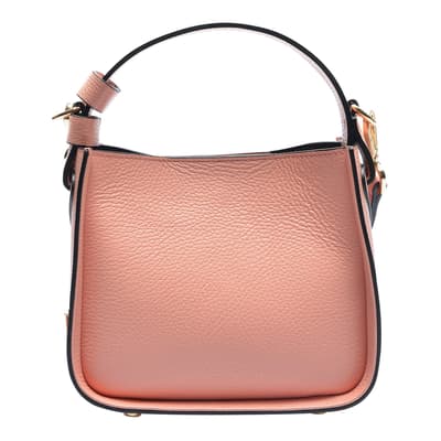 Pink Italian Leather Top Handle Bag