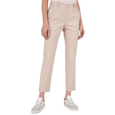 Beige Mirella Cotton Blend Straight Leg Trouser