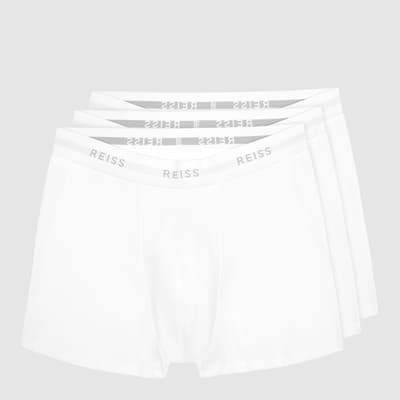 White 3 Pack Heller Stretch Cotton Boxers