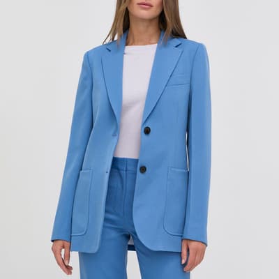 Blue Wool Single Breasted Jacket