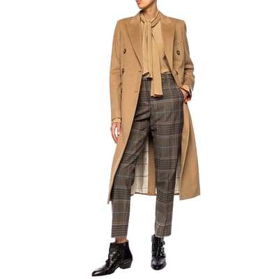 Camel Wool Double Breasted Coat