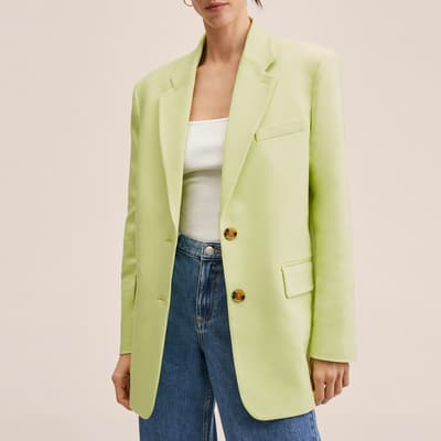 Lime Structured Cotton Blend Blazer