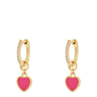 18K Gold Pink Electric Love Hoops