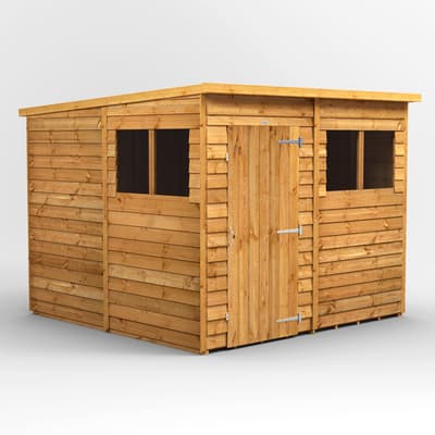 SAVE £115 - 8x8 Power Overlap Pent Shed