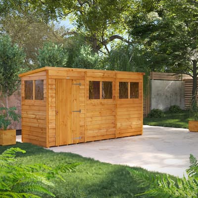 SAVE £125 - 12x4 Power Overlap Pent Shed