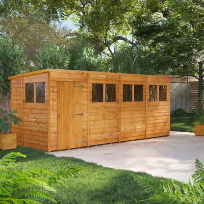 SAVE £180 - 16x6 Power Overlap Pent Shed