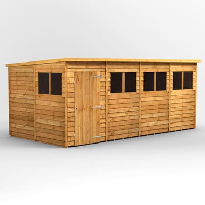 SAVE £230 - 16x8 Power Overlap Pent Shed