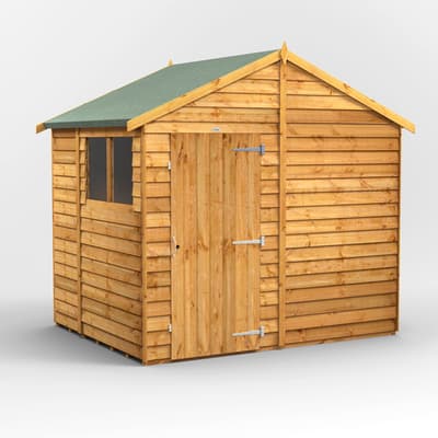 SAVE £125 - 6x8 Power Overlap Apex Shed