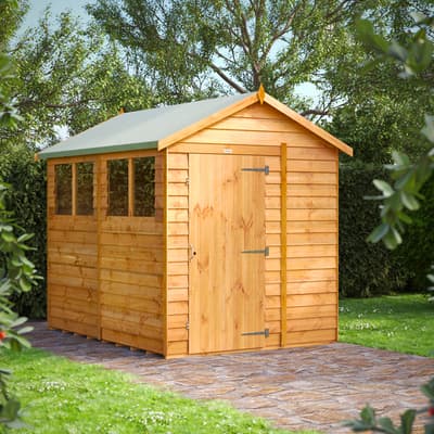 SAVE £90 - 8x6 Power Overlap Apex Shed