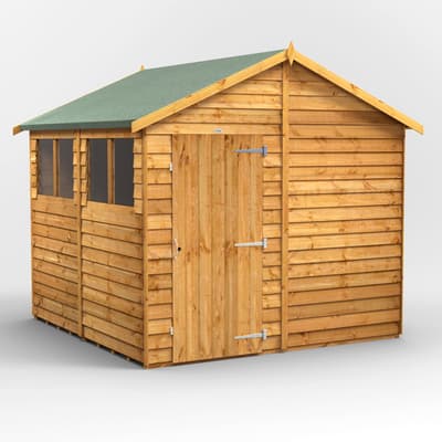 SAVE £140 - 8x8 Power Overlap Apex Shed