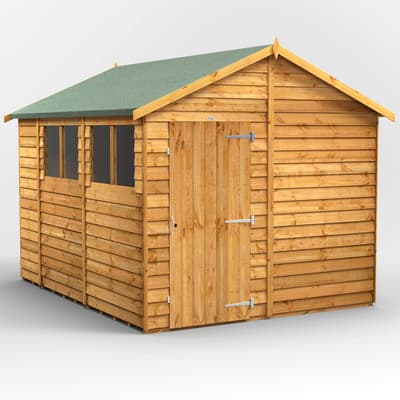 SAVE £135 - 10x8 Power Overlap Apex Shed