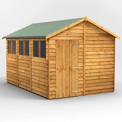 SAVE £154 - 12x8 Power Overlap Apex Shed