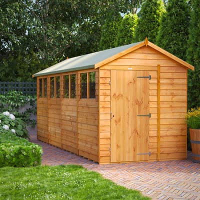 SAVE £155 - 16x6 Power Overlap Apex Shed
