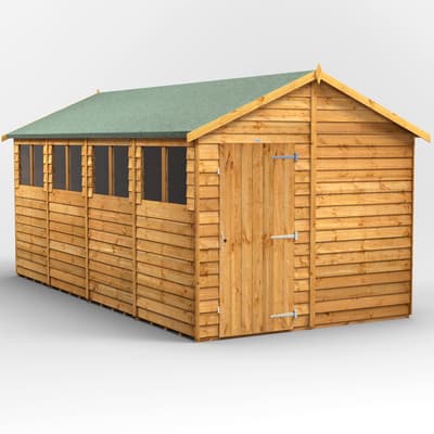 SAVE £194 - 16x8 Power Overlap Apex Shed