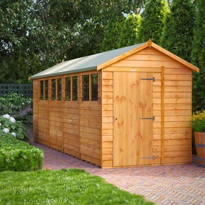 SAVE £195 - 18x6 Power Overlap Apex Shed