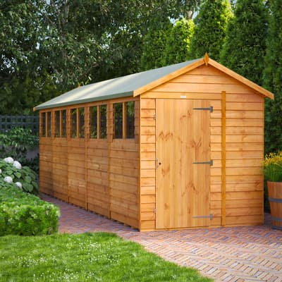 SAVE £189 - 20x6 Power Overlap Apex Shed
