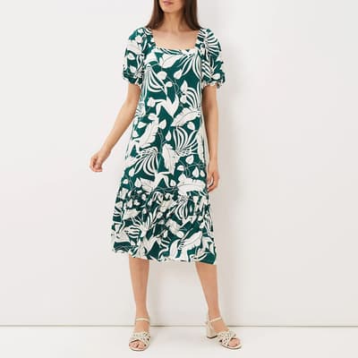 Green Aayra Palm Print Maxi Dress