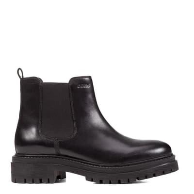 Black Iridea Leather Ankle Boots